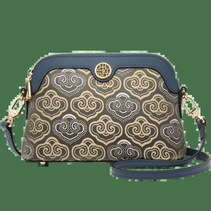 OLOEY Limited Hot Chinese Style Cow Leather Women Messenger Bag Skin Soft Embroidery Crossbody Bags Purses Royal Stylish #SC1600