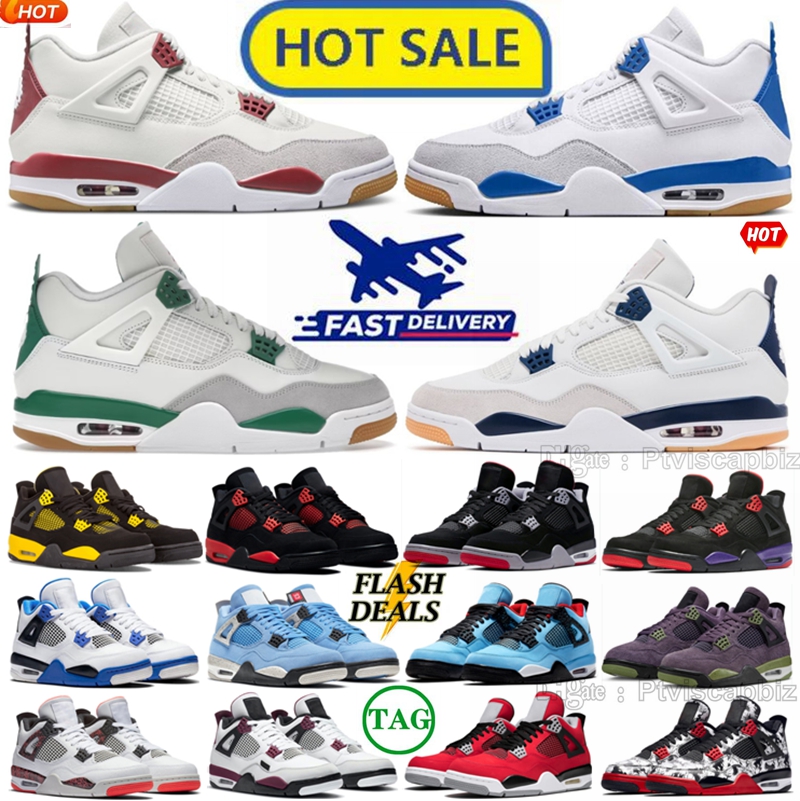 Varsity Red & Navy Pine Green Brick Thunder White Cement Wet Military Blue Bred Reimagined Limited Edition High Performance Sport Sneakers