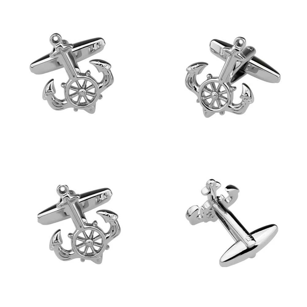 4 Styles TZG Trendy Cufflink Mens Cuff Link Anchor Wheel Sets 1 Pair Shipping W250606
