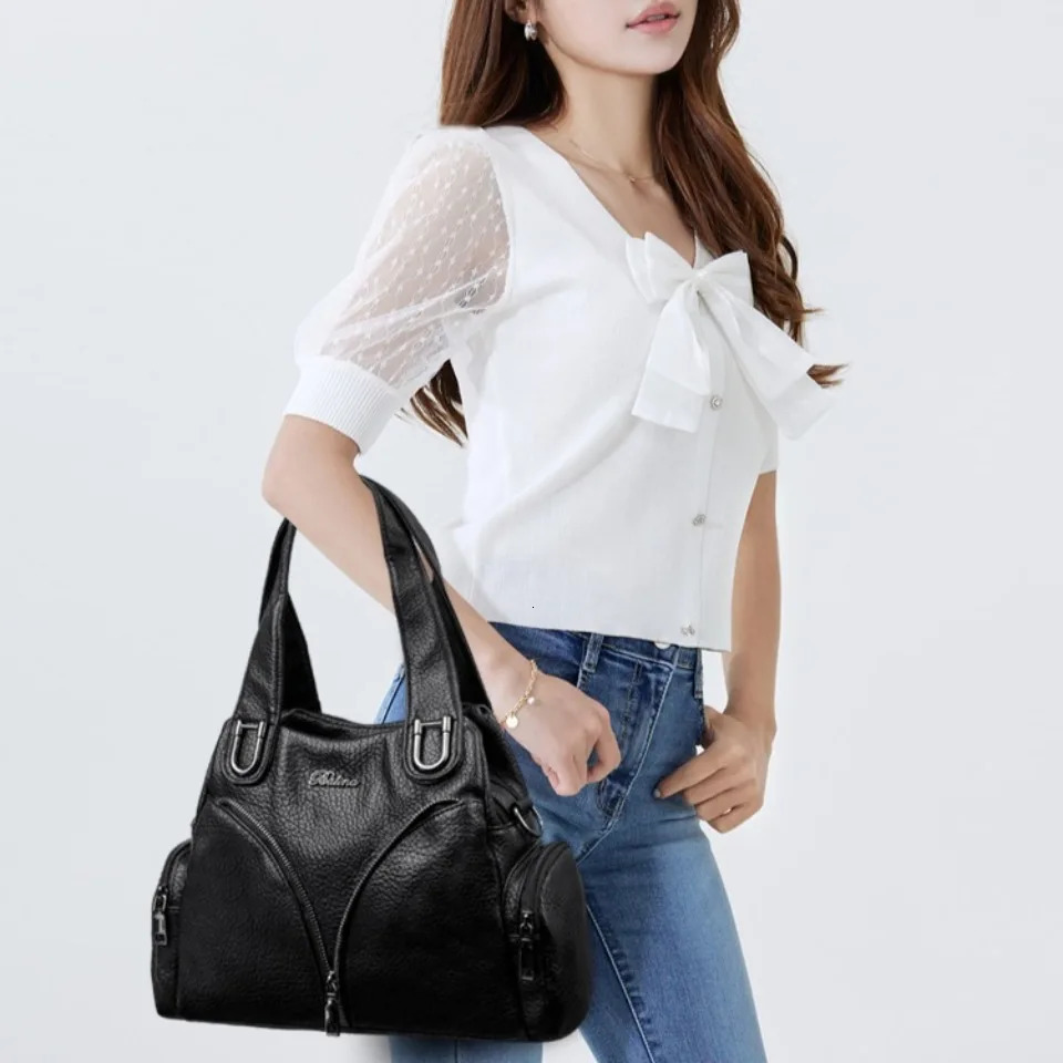 Top Quality Pu Leather Ladies Handbags Crossbody Shoulder Bags for Women Mother Commuting Messenger Bags Sac 250605