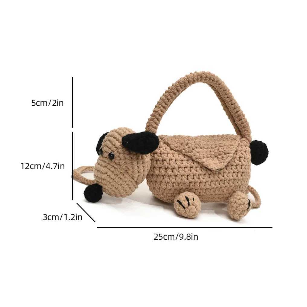 Japanese Style Cartoon Bag Women Woolen Knitting Shoulder Bag for Women 2025 New Crossbody Small Phone Purse Bag Bolsa Femin M250606