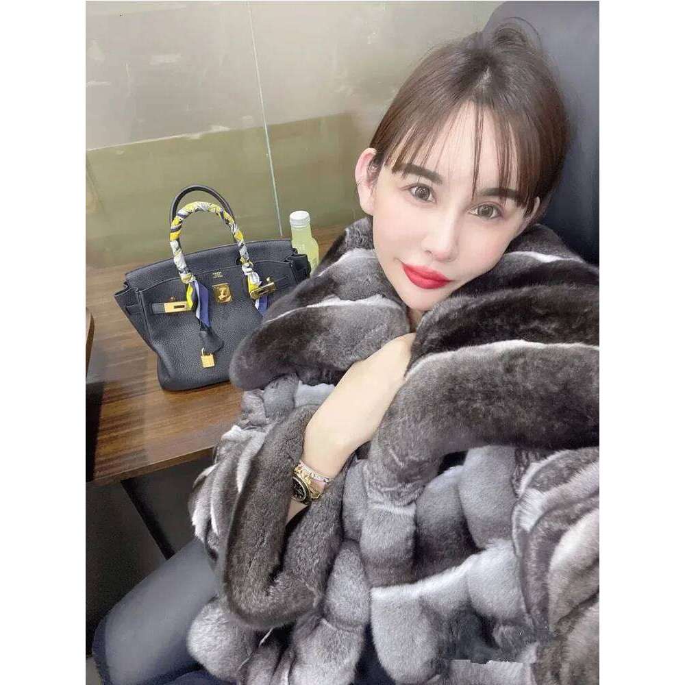 ZADORIN Winter Jackets for Women Chinchilla Color Fluffy Warm Rabbit Coat Turn Down Collar Short Faux Fur Jacket