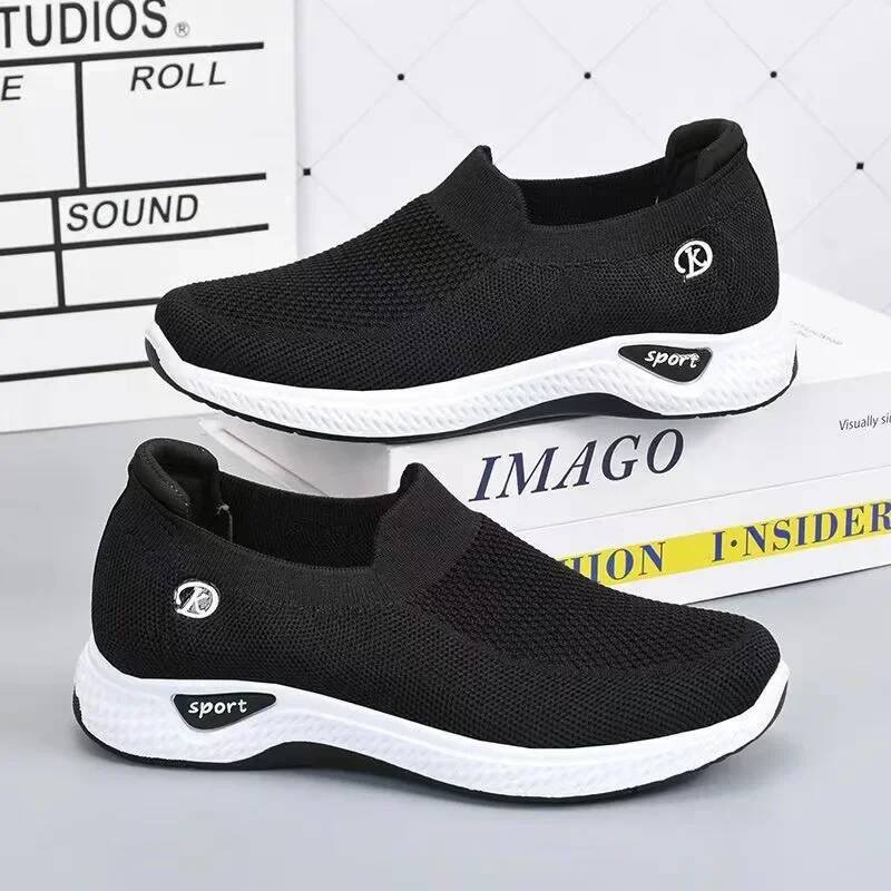 Ddmyoutdoor Women Vulcanized Slip On Flats Female Autumn Loafers Walking Shoes Ladies Casual Mesh Breathable Sneakers Footwears Outdoor Shoes