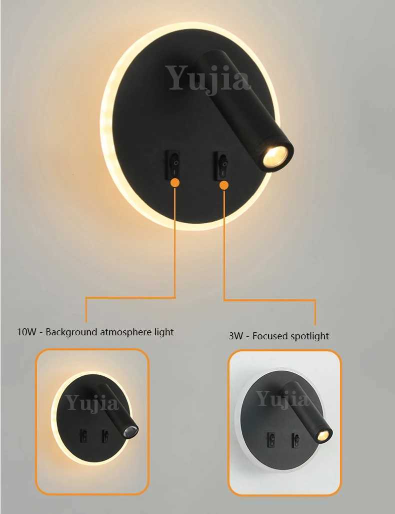 Modern Versatile LED Wall Sconce Lamp with Dual USB Ports Adjustable Side Reading Lights for Modern Bedrooms Studies and Hotels Z250605