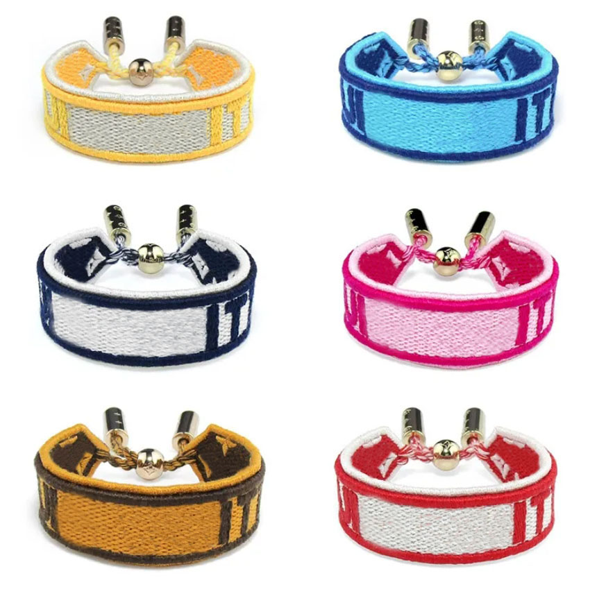 Luxury Flower Bangle Fashion Woven Bracelet Hand Rope For Men Womens Bracelets Designer Jewelry Wedding Party Gifts 6 Colors