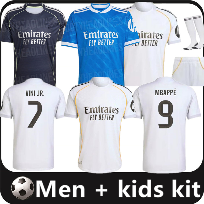 25 26 MadriDS Soccer jerseys football shirt 2025 2026 MBAPPE VINI JR BELLINGHAM CAMAVINGA TCHOUAMENI VALVERDE real madridjerseys football shirt men kids kits 16-4XL