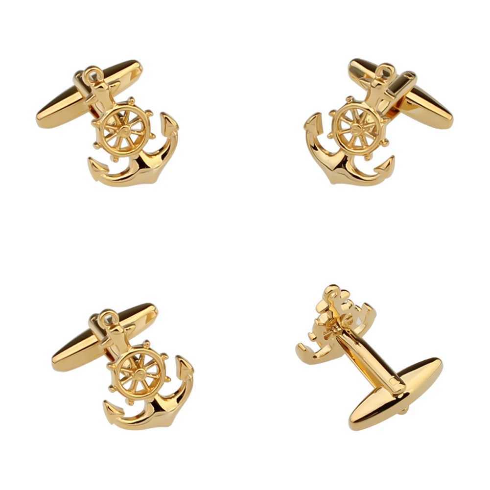 4 Styles TZG Trendy Cufflink Mens Cuff Link Anchor Wheel Sets 1 Pair Shipping W250606