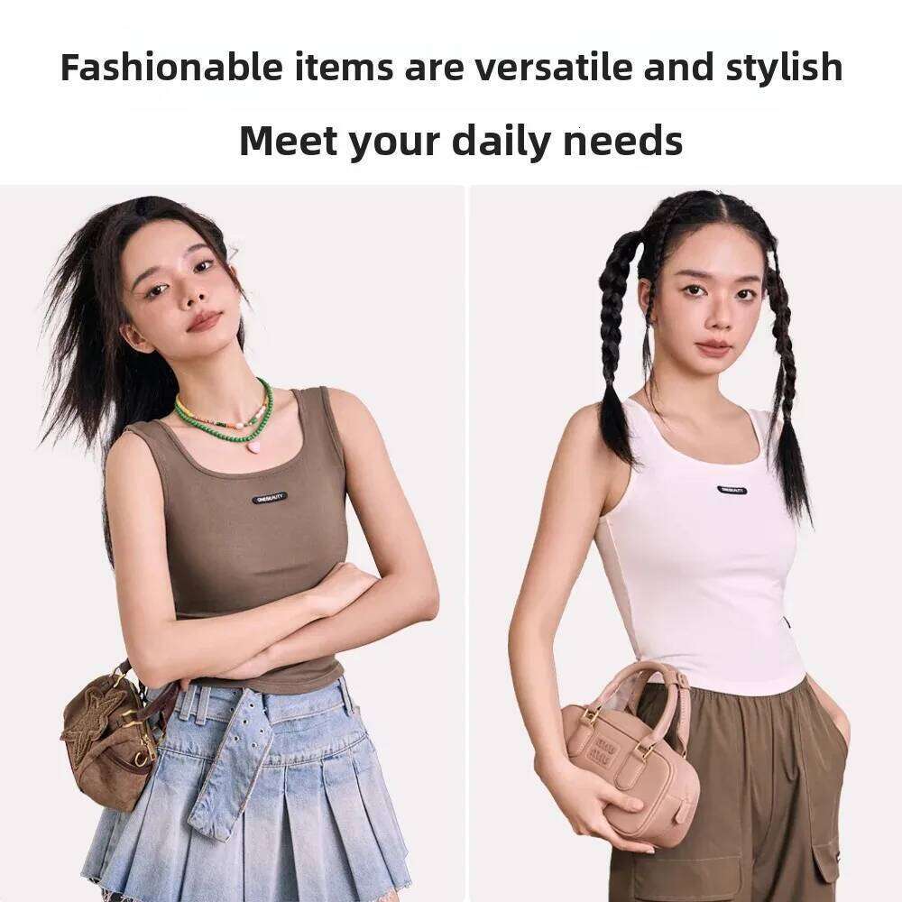 New Sporty Style Short Sleeveless Vest Women's Slimming Summer Shirt Trendy Outerwear Fashionable Body Shaping Tank Top