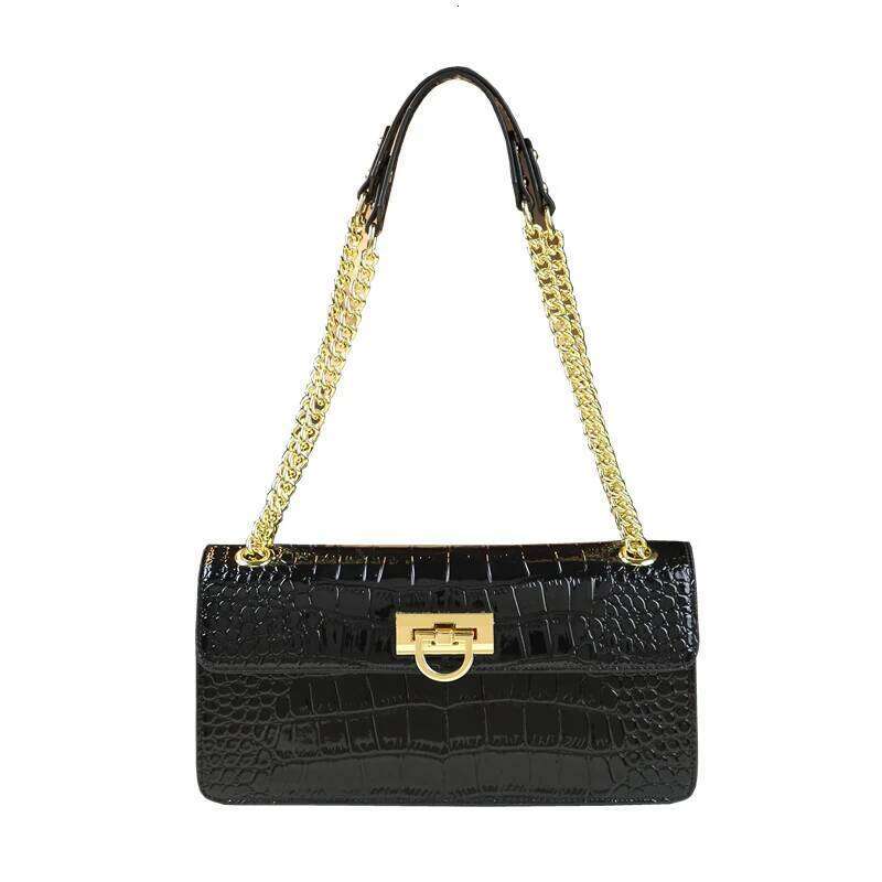 2025 New Fashion Leather Women Handbags Crocodile Pattern Small Chain Shoulder Crossbody Bag Design Underarm Bags