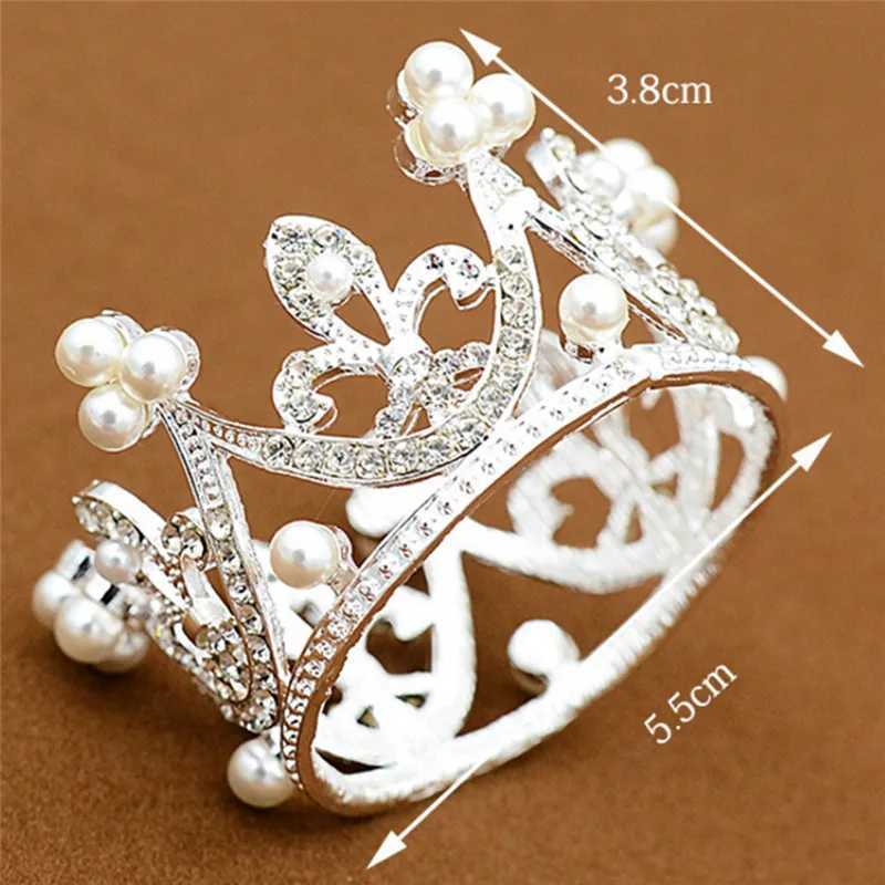 Mini Crown 5.5*3.8 CM Alloy Pearl Small Headdress Wedding Bridal Crown Jewelry Pearl Queen Princess Crown Crystal Hair Accessory Z250605