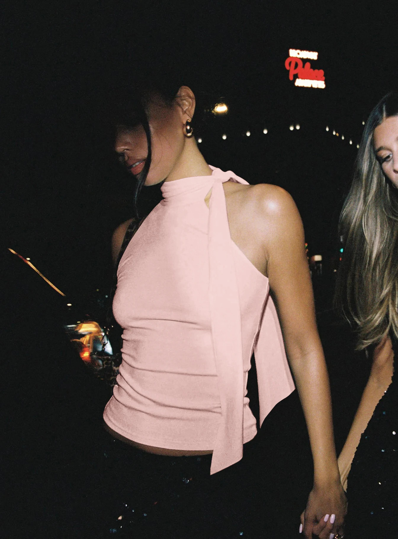 Women Sexy And Elegant Sleeveless High Neck Slim Fit Vest Nightclub Street Style White Strap Casual Upper Outer Garment 250605