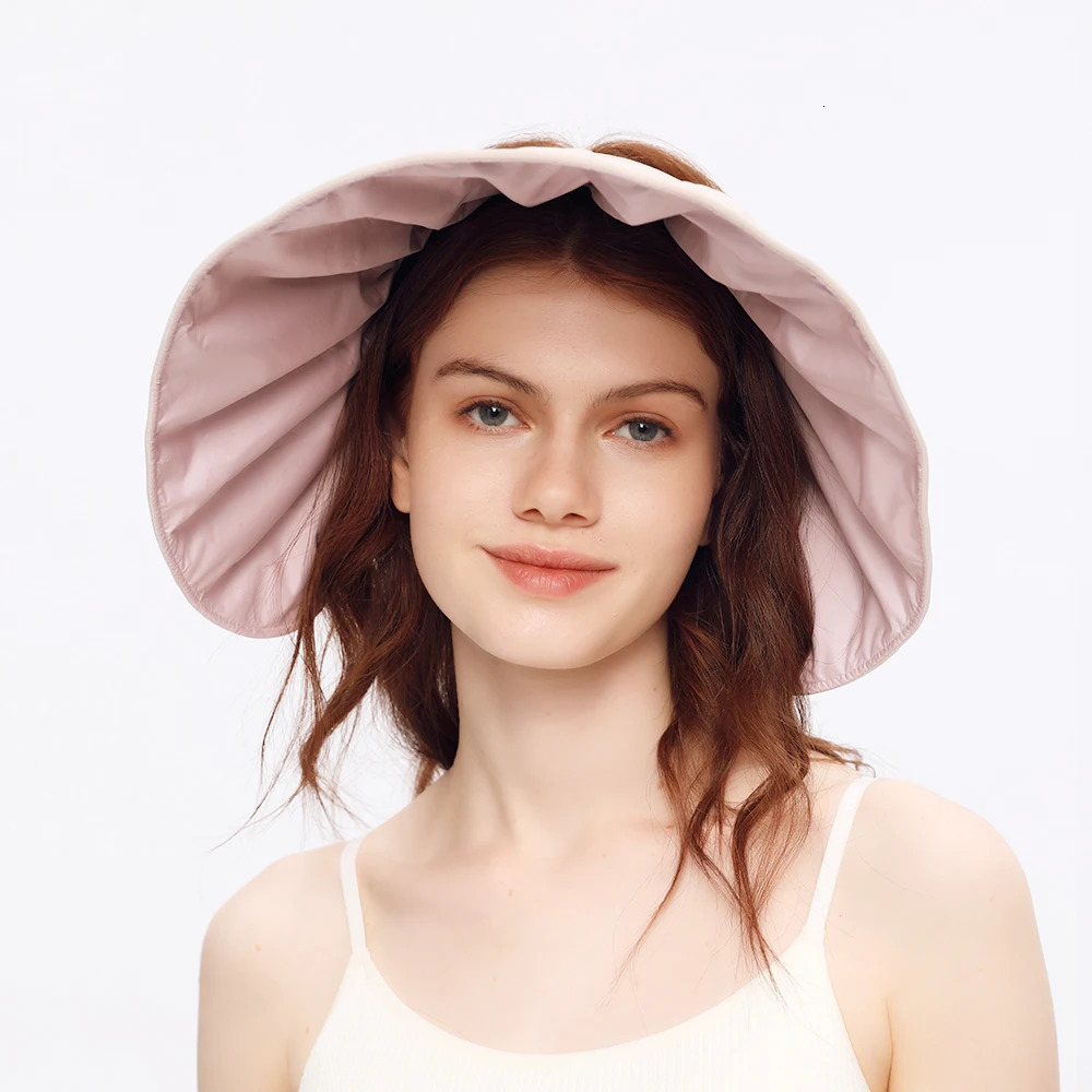 OhSunny Sun Hats for Women Holiday Travel Portable Empty Top Hat Shell Shape Cap UPF50 Sunscreen Summer UV Protection Beach 250603