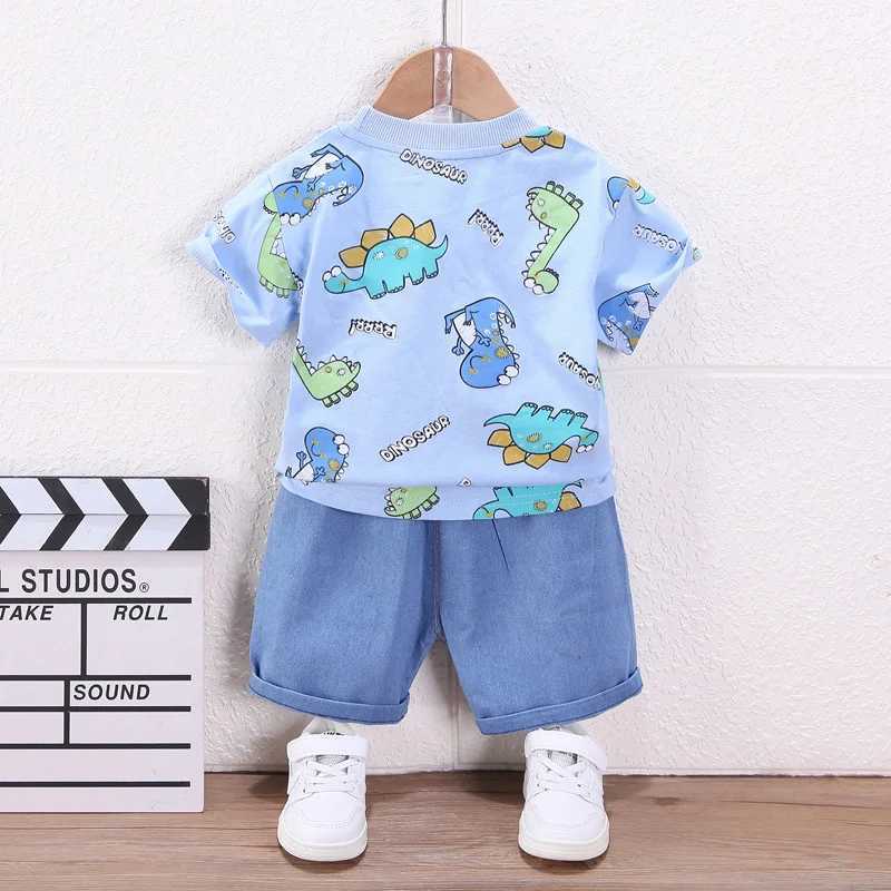 New Summer Baby Boys Clothes Suit Children Cartoon T-Shirt Shorts 2Pcs/Sets Toddler Casual Costume Kids Boys Clothing Tracksuits R250606