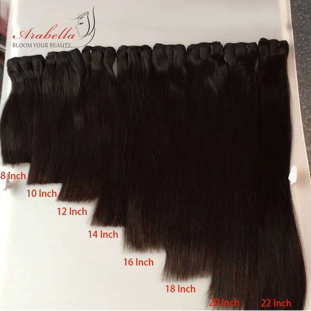 Super Double Drawn 4x4 Transparent Lace Straight Arabella Virgin Hair Weave Bundles With Closure