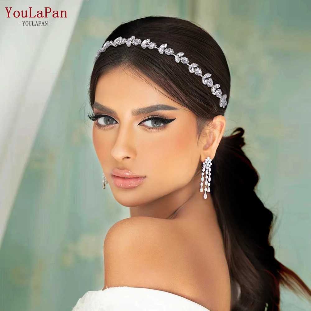 YouLaPan Wedding Head Piece Bridal Hair Accessories Shiny Rhinestone Headbands for Party Bride Tiara Forehead Headpiece HP309 Z250605