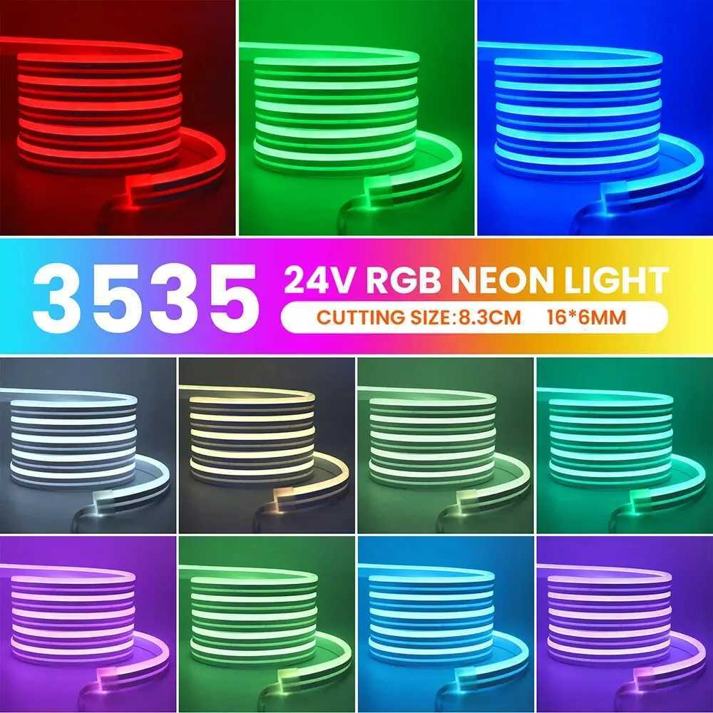 24V RGB 5m 10m 20m 30m LED Neon Strip Light Bluetooth APP 24key 44key Remote Control Music Sync Power Kit 60LED Waterproof Decor Z250605