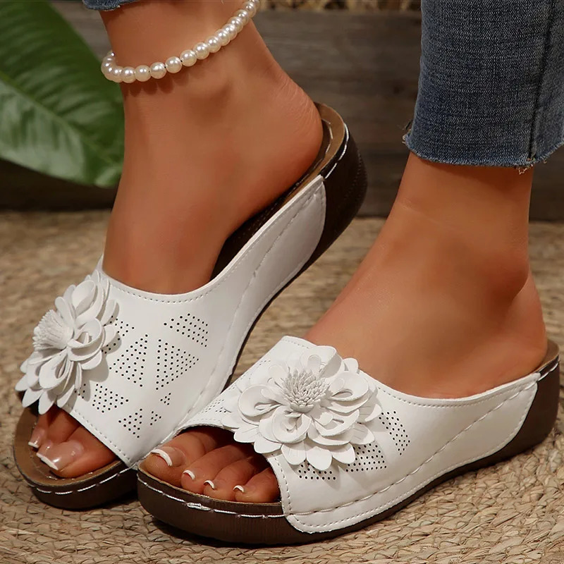 Womens Sandals Comfortable Heels Sandals Summer 2025 Shoes Women Fashion Slippers Wedges Heeled Summer Shoes Woman Footwear 250605