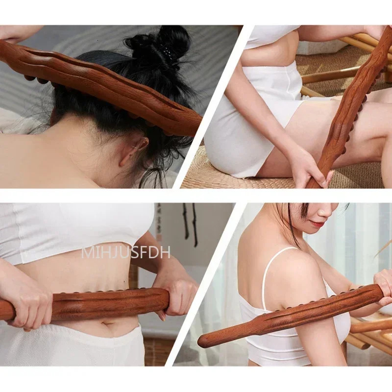 20/8 Beads Gua Sha Massage Stick Back Massage Tendons Wood Scraping Stick Point Treatment Gus A Sha Tool Muscle Relaxing 250603