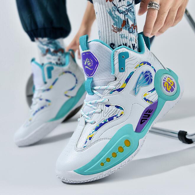 Sneakers men's spring shoes men's basketball sports shoes high help student teenager graffiti running shoes Z 6.4-4