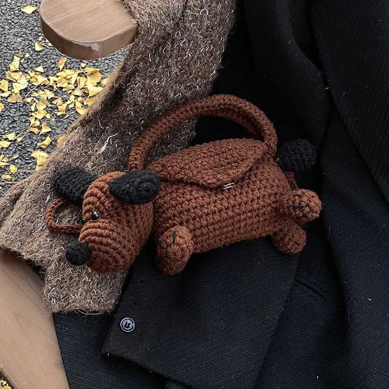 Japanese Style Cartoon Bag Women Woolen Knitting Shoulder Bag for Women 2025 New Crossbody Small Phone Purse Bag Bolsa Femin M250606