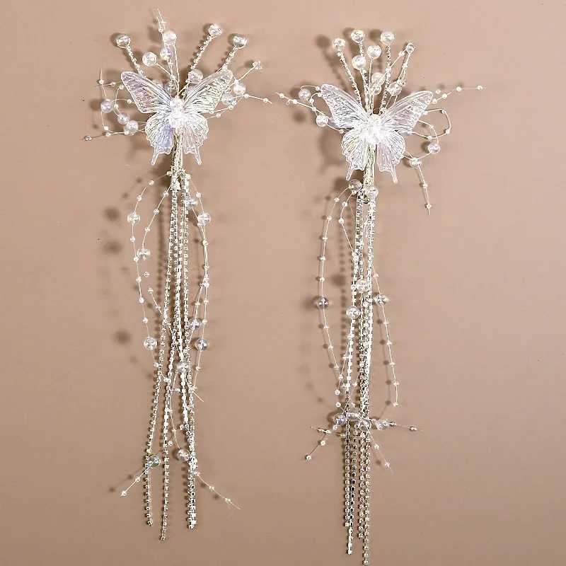 Rhinestone Butterfly Fringe Hairpin for Women Fairy Temperament Sweet Princess Hair Clip Hairpin Fashion Bride Hair Accessories Z250605