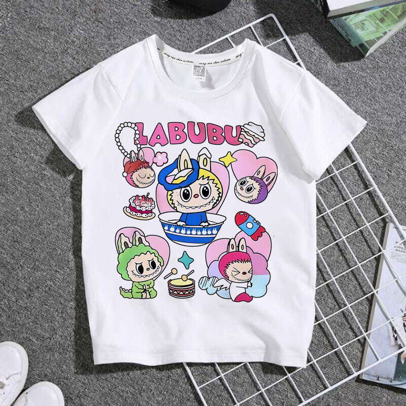 Summer Labubu Anime Merchandise Short Sleeve Unisex Two-Dimensional Trendy T-Shirt Casual Versatile Top labubus labubu doll