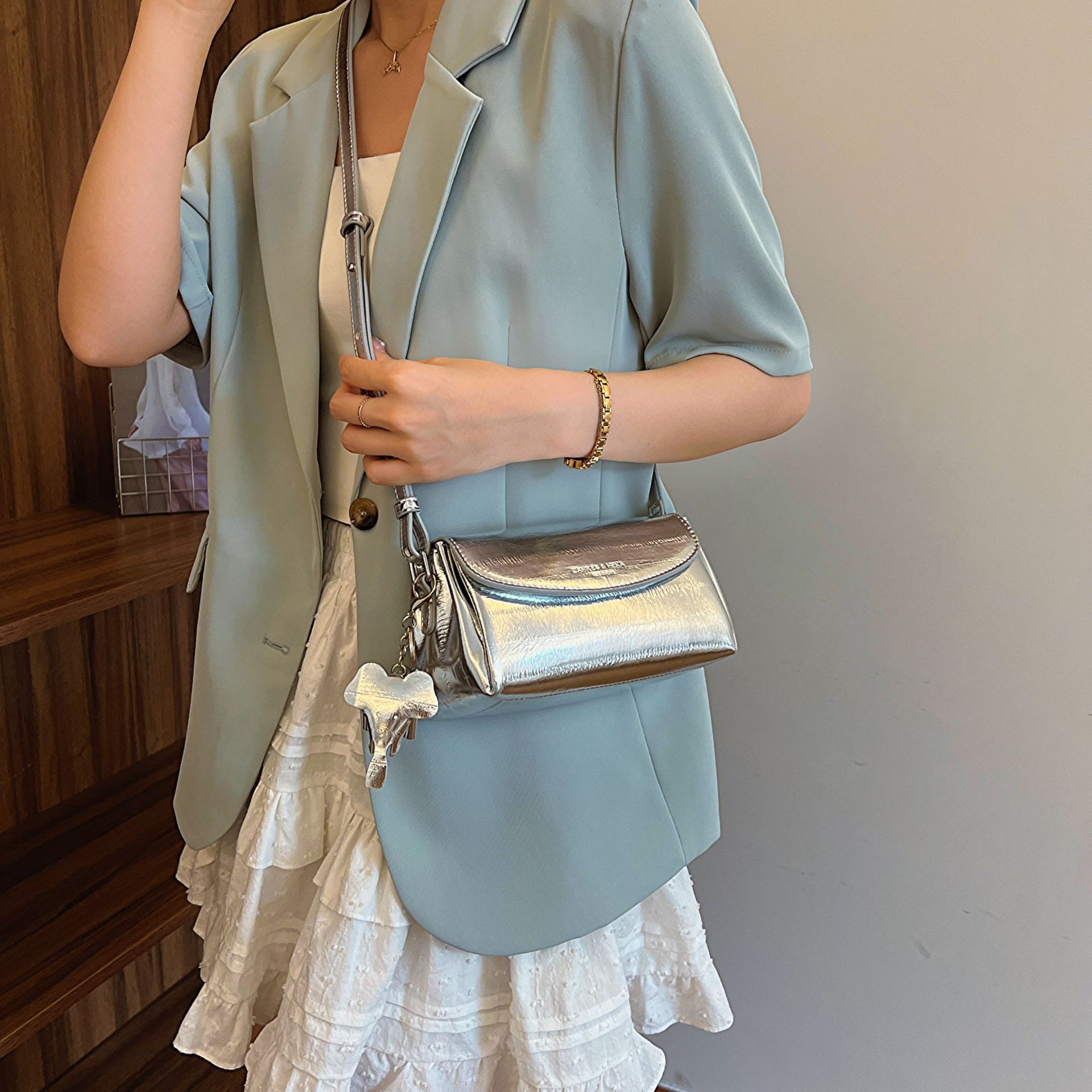 designer High-End Eel Pattern Underarm Small Bag for Women 2025 New Fashion Versatile Shoulder Crossbody Bag Hot-Selling Small Square Bag