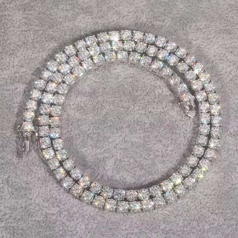 Vinson Moissanite Tennis Necklace 925 Sterling Silver Women Men For Hip Hop Jewelry Custom Tennis Chain Necklace