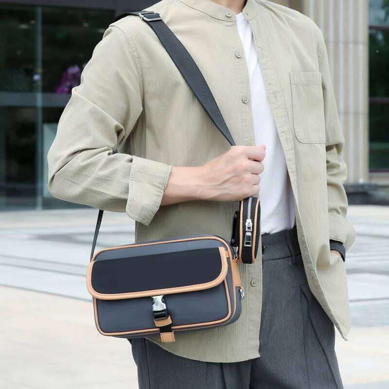 Men's Solid Color Oxford Square Shoulder Crossbody Wallet Bolsos Para Hombre Messenger Bags For Men Mens Bag