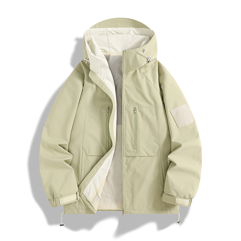 Ddmyoutdoor New Couple Hooded Stormtrooper Anti Splash Jacket Men S And Women S Outdoor Splicing Trendy Brand Street Photography Jackets