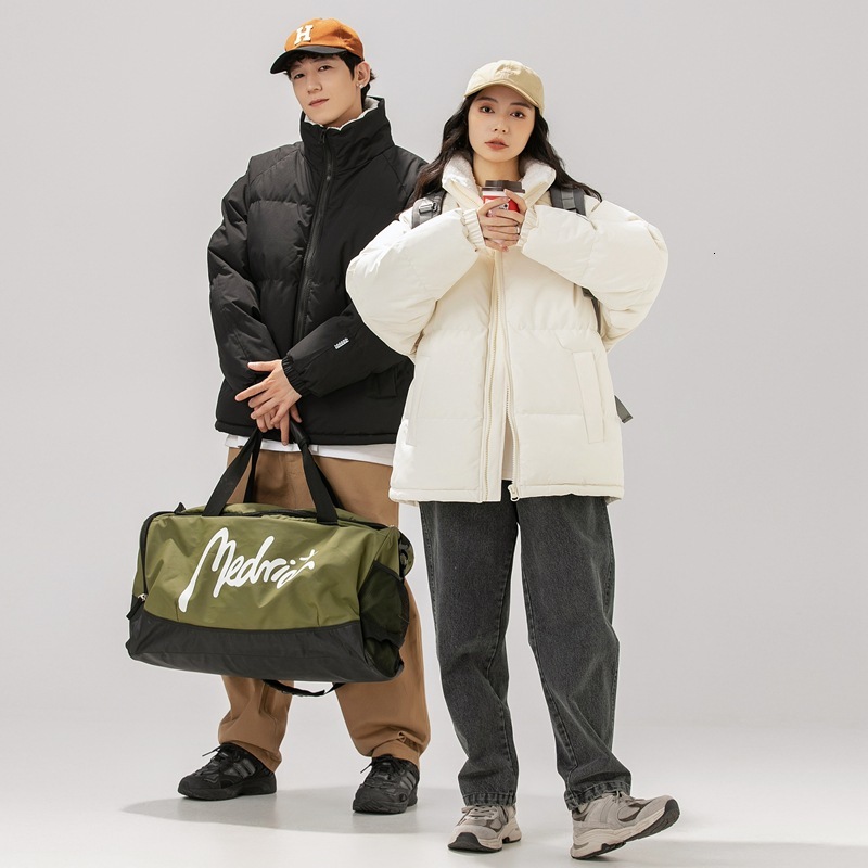 Ddmyoutdoor Thickened Warm Stand Up Collar Cotton Solid Color Unisex American Trend Versatile Korean Version Jacket Bread Jacket Jackets