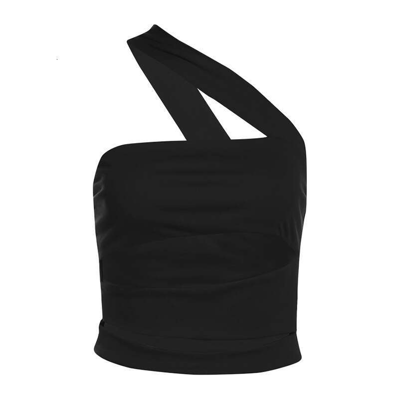 Fashion Spring Summer New Women's Sexy Hot Girl Off-Shoulder Hollow Out Tight Short Sleeveless Top B5