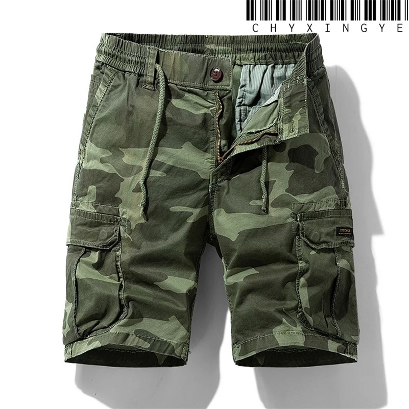 Cargo Shorts Men Spring Summer Breeches Cotton Bermuda Camouflage Denim Casual Multi-Pocket Pants Clothing Men's Cargo Short 250530