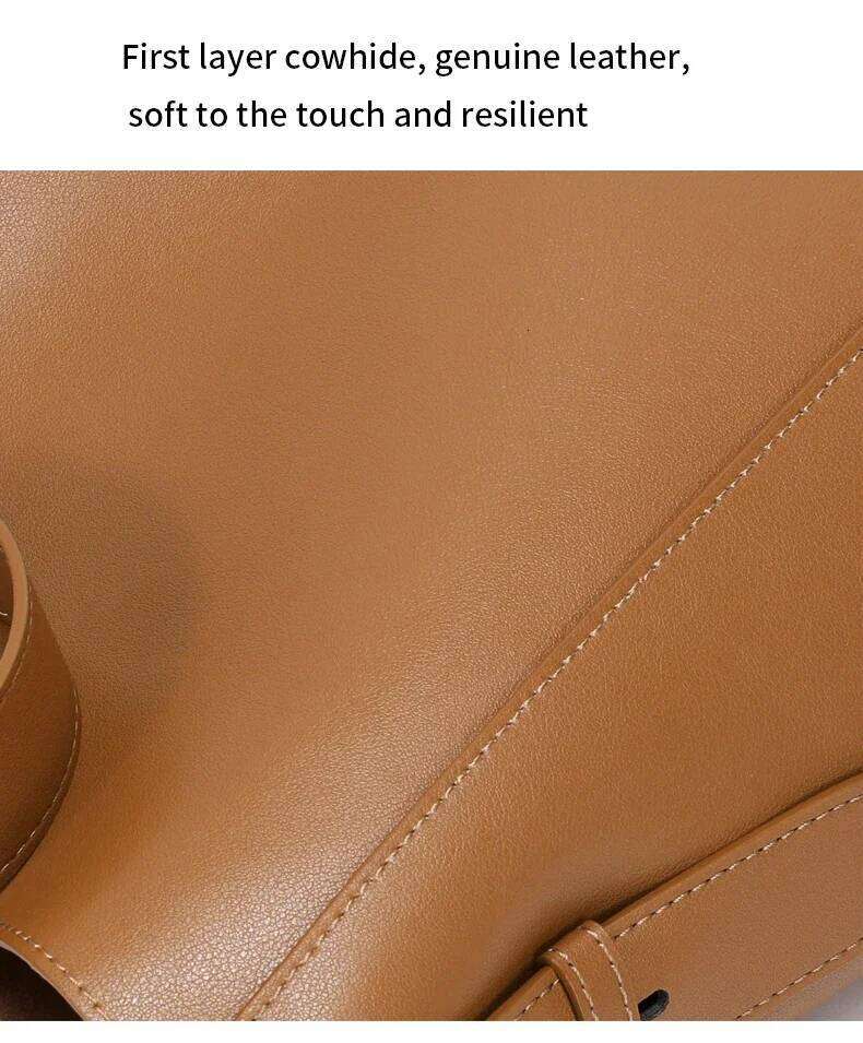 Designer Bags 2025 Women's Cow Genuine Leather Shoulder Bags Ladies Soft Cowhide Fashion Design Bag Female Retro Tote Bucket Handbag Lady Luxury 
