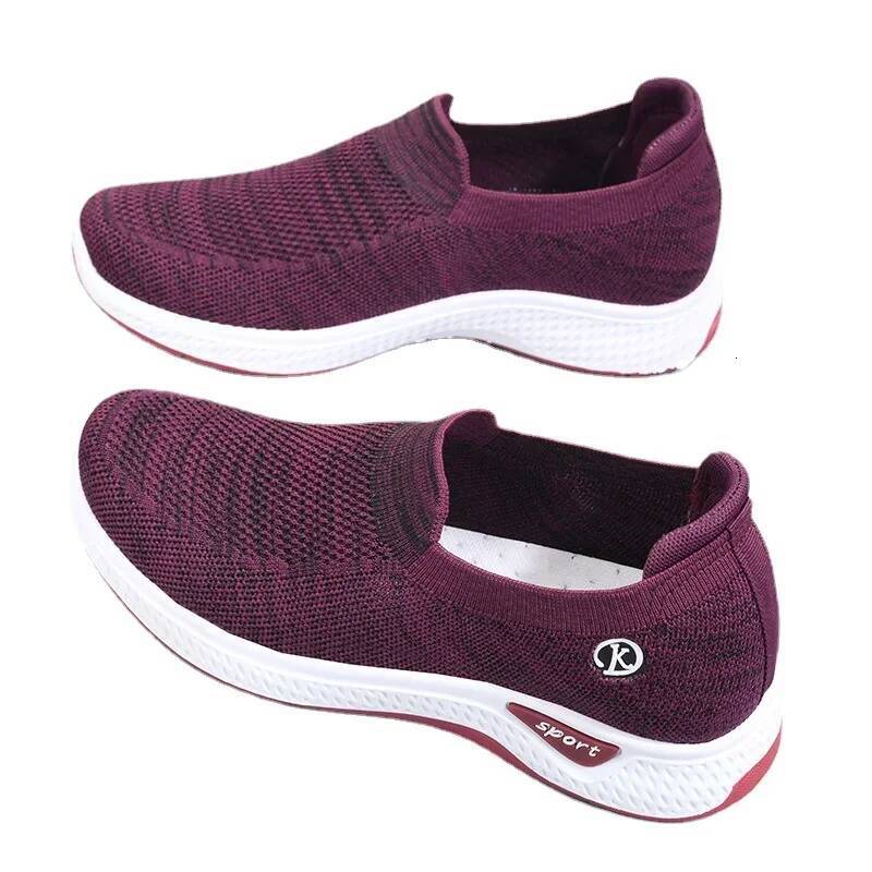 Ddmyoutdoor Women Vulcanized Slip On Flats Female Autumn Loafers Walking Shoes Ladies Casual Mesh Breathable Sneakers Footwears Outdoor Shoes