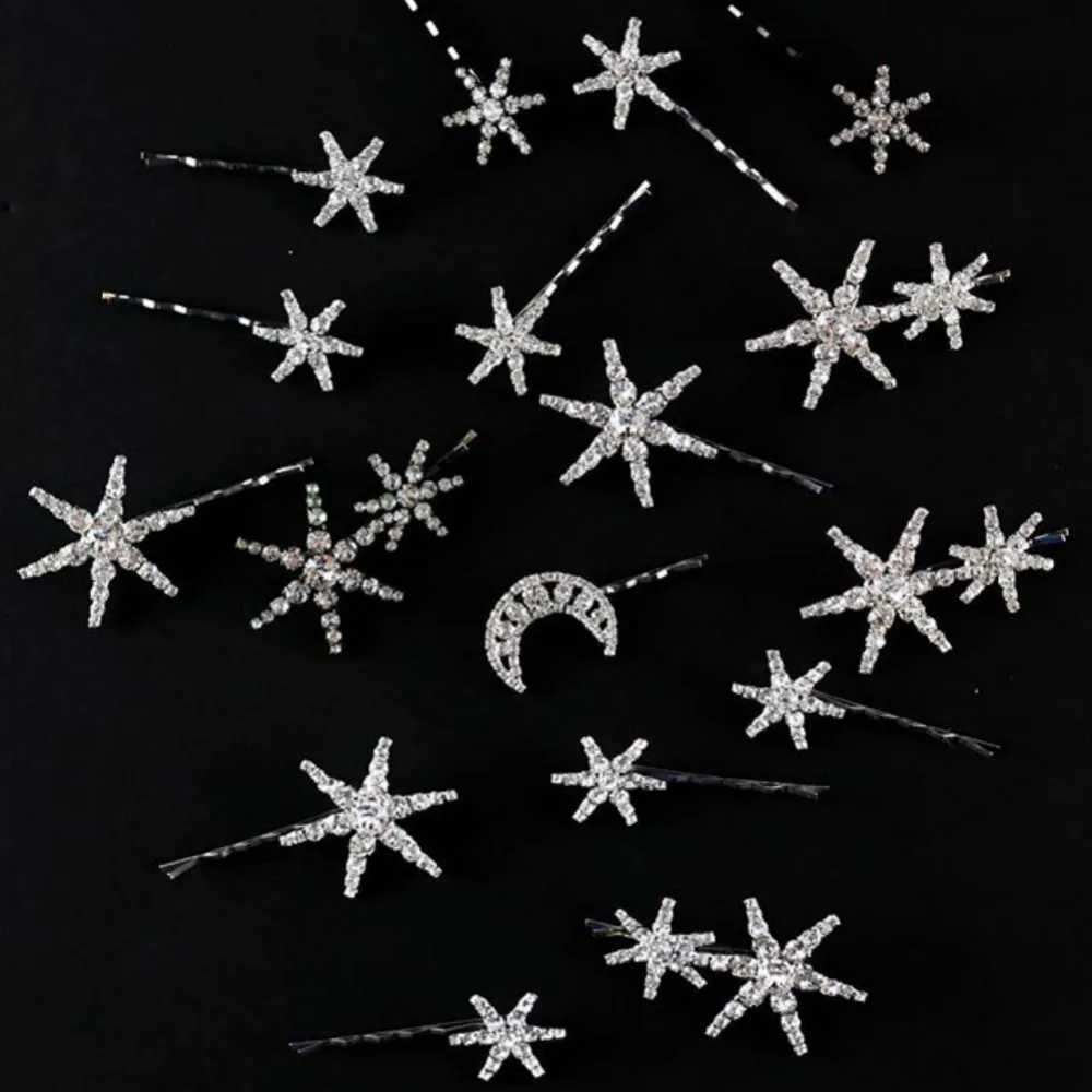 StoneFans Shiny Star Moon Rhinestone Hairpins Barrettes for Women Wedding Girls Hair Pin Set Vintage Hair Accessories Jewelry Z250605