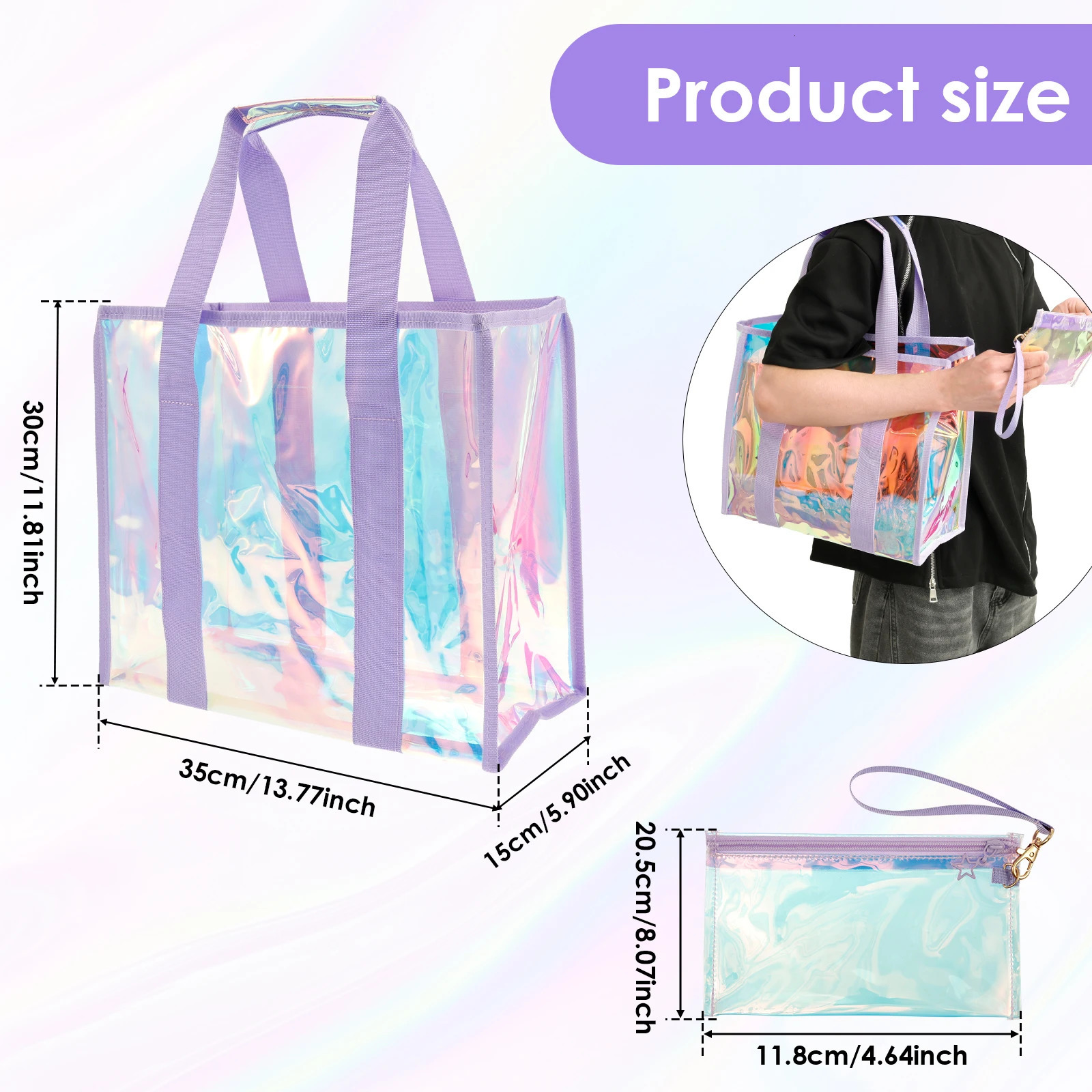 Waterproof Beach Tote Bag with Small Phone Pouch Large Capacity Female Travel Shopping Bags for Vacation Traveling Daily Use 250605
