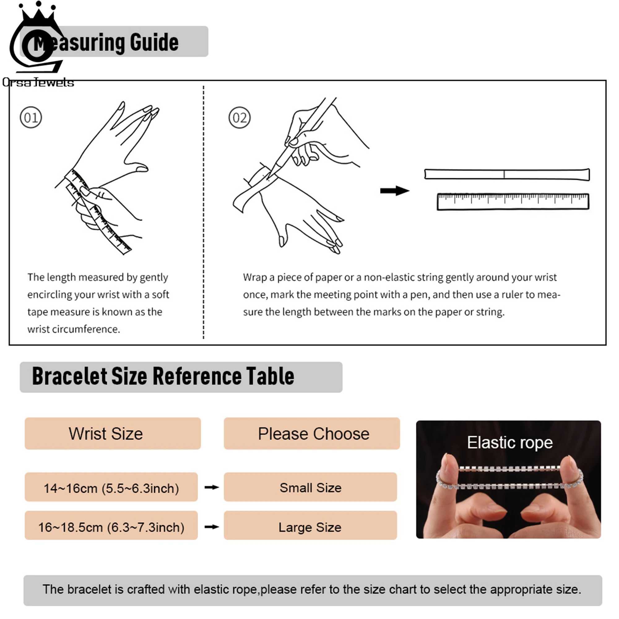 ORSA JEWELS 3mm Sparkling 5A Cubic Zirconia Tennis Chain Bracelet 925 Sterling Silver 14K Gold Plated Elastic Rope Gift SB217 W250606