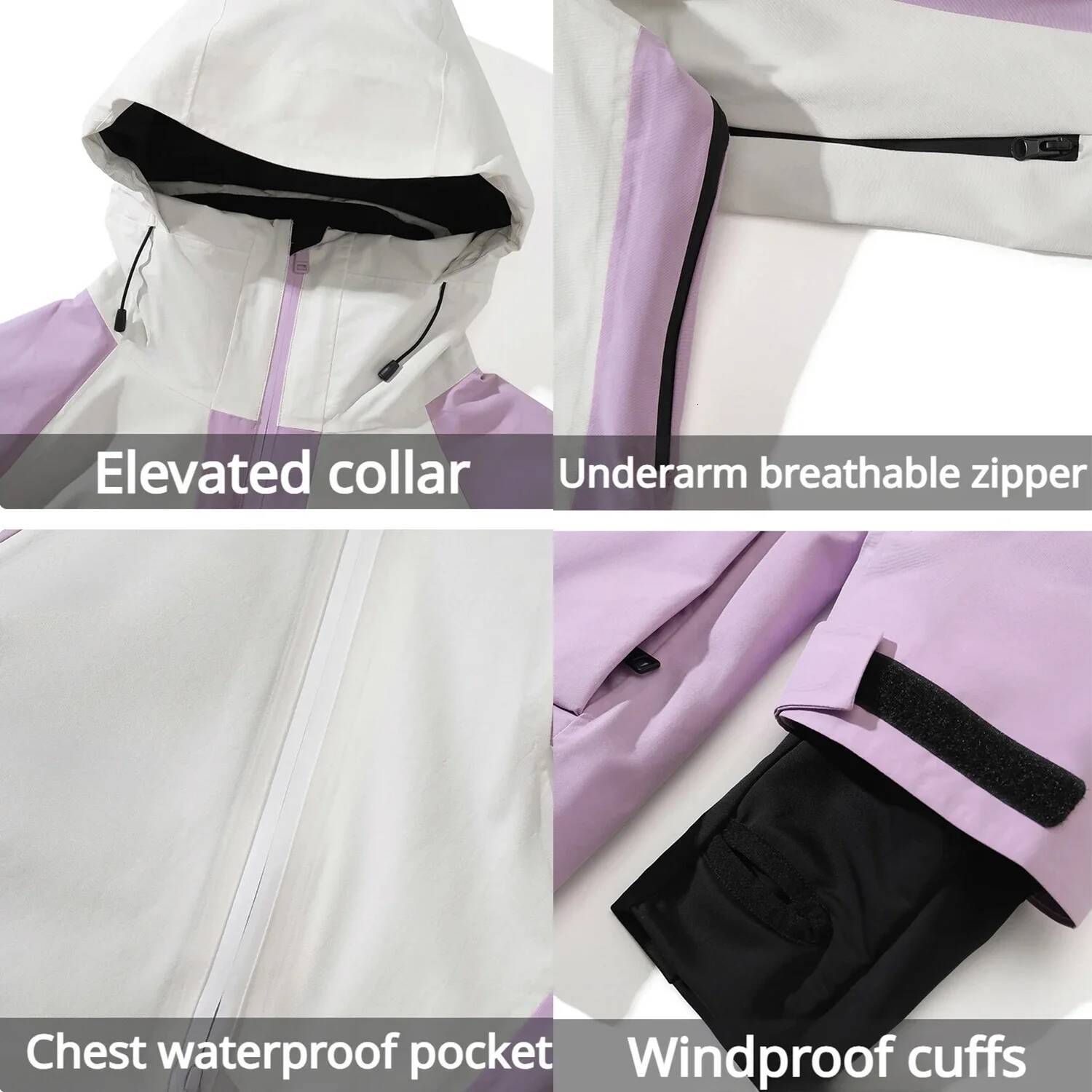 Ddmyoutdoor Outdoor Sport Skiing Jackets New Woman Snowboard Coats Male Waterproof Hooded Zipper Ski Jacket Men Warm Snowmobile Clothes Jogging Suit