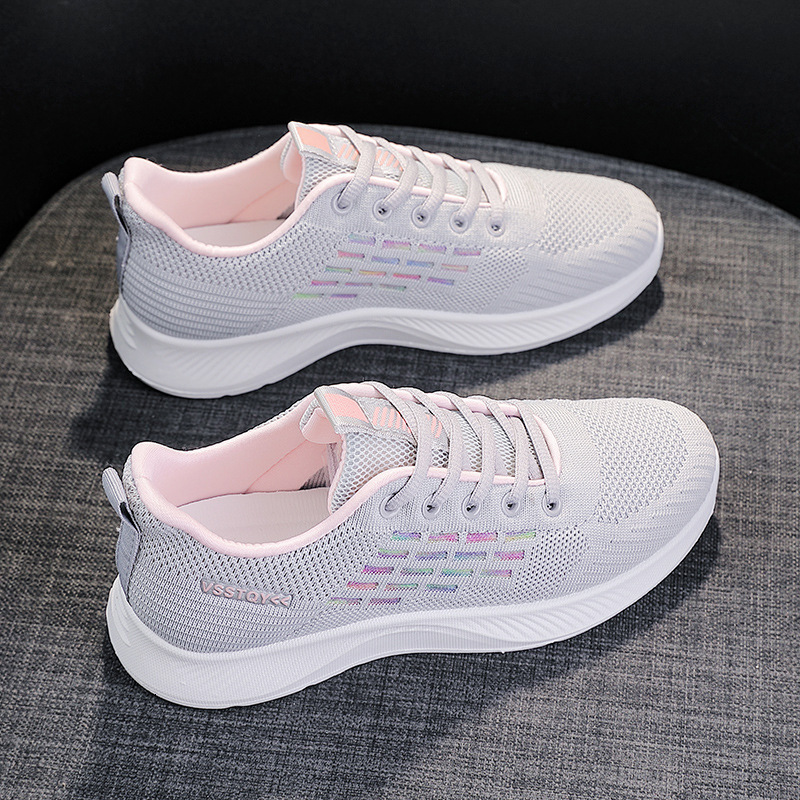 Casual Shoes Flyknit Women S Spring New Casual Soft Sole Lightweight Running Travel Shoes Breathable Sports Comfortable Ddmysaturn