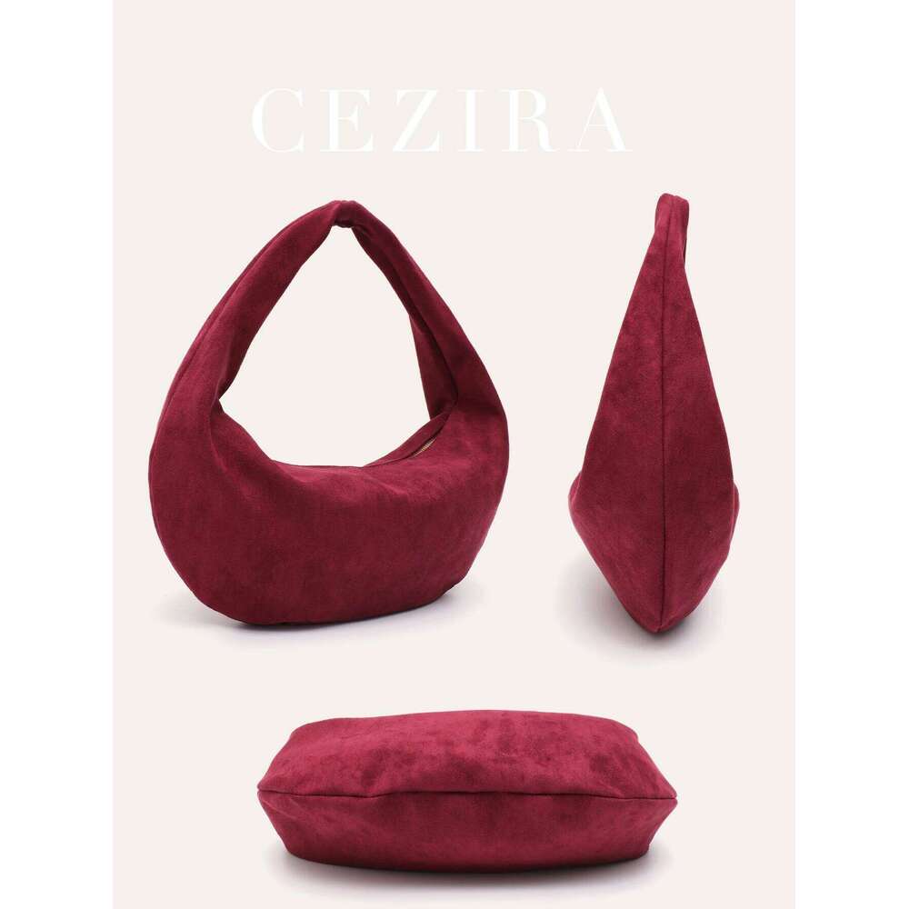 CR Minimalist Simple Hobo For Women Faux Suede Fabric Underarm Shoulder Bag Lightweight Elegant Casual Daily Handbag Versatile