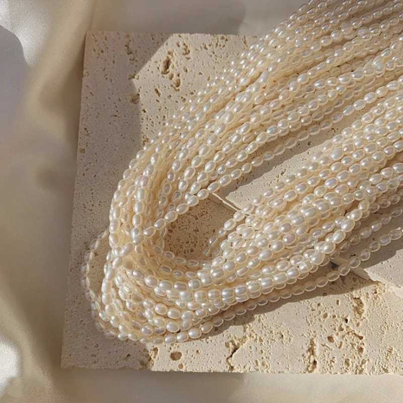 Vintage Style Dainty Freshwater Rice Pearl Necklace for Men and Women Minimalist Choker Necklace Layered Jewelry For Mom Gift Y250605