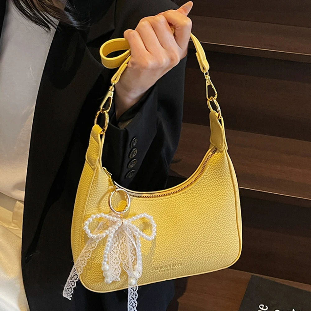 Summer Lychee Pattern One Shoulder Bag Women Delicate High Grade Zipper Versatile Underarm Bags Daily Crossbody Packs 250605