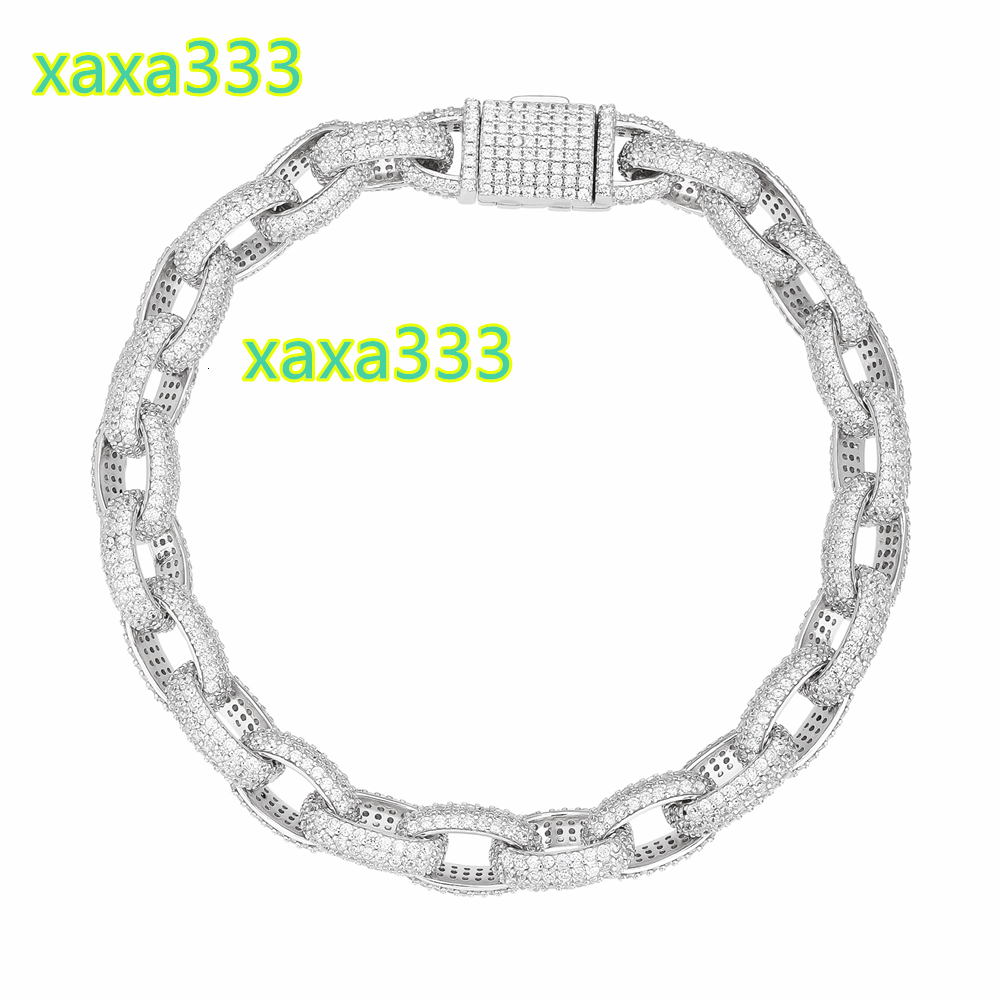 Custom Hot Sale High Quality 925 Silver Mens Cuban Bracelet Popular Zircon Fine Jewelry Cuban Chain