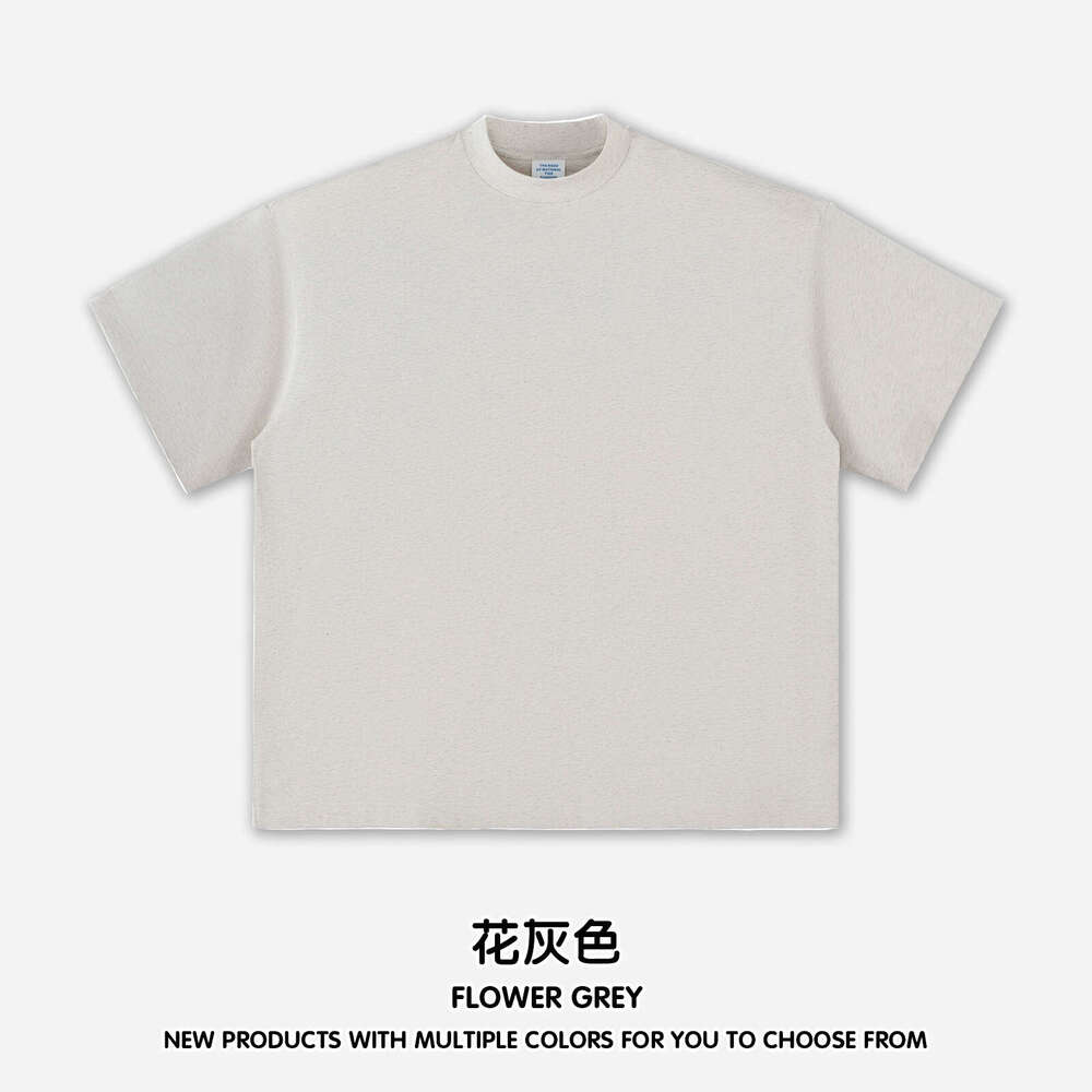 American Style Trendy Brand Men's High Neck Short Sleeve Cotton T-Shirt