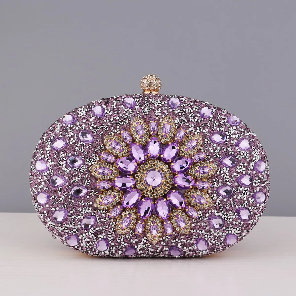 Flower s Evening Bags Metal Prom Clutch Diamonds With Chain Shoulder Handbags Wedding Female Purse 250528
