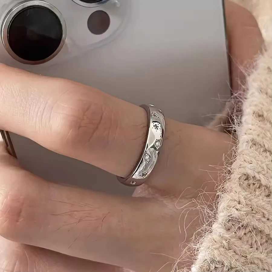 925 Sterling Silver Rings for Women Couple Minimalist Handmade Simple Narrow Zircon Ring Fine Jewelry Gift Prevent Allergy W250606