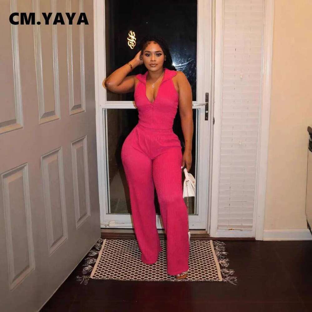 CM.YAYA Fashion Women's Set Sleeveless Tank Top and Wide Leg Pants Suits 2025 Summer Street Two 2 Piece Sets Outfits Tracksuit