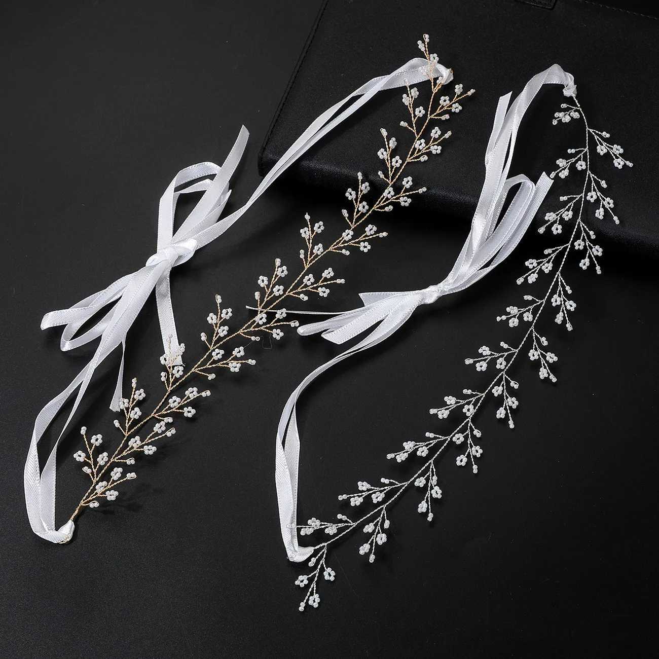 Bridal Pearl Headbands Hair Headdress Elegant Sweet Girls Hairbands Bride Garland Head Hoop Headbands Wedding Jewelry Gifts Z250605