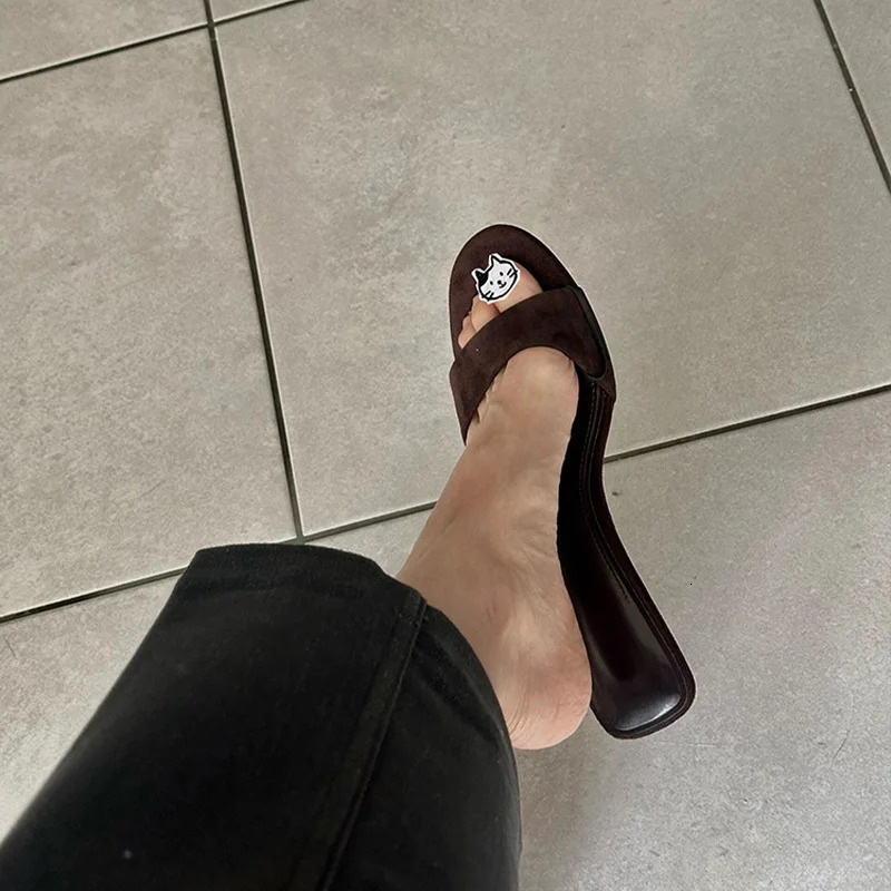 Summer Womens Fashion Open Toe Slippers Elegant Wedges Heel Slides Ladies Evening Party Shoes 250605